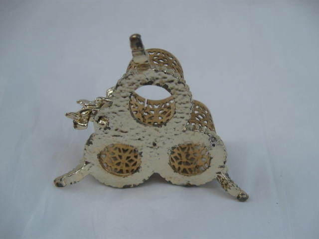 Vintage Cherub Filigree Gold Tone Lipstick Holder