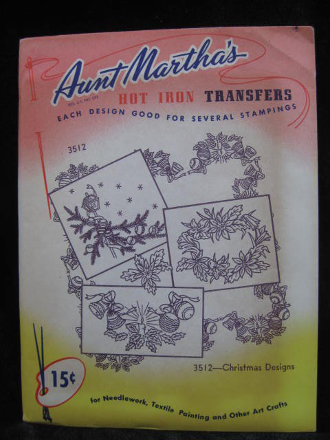 2 Vintage Aunt Martha's 3512 & 3346 Christmas Sewing Transfers