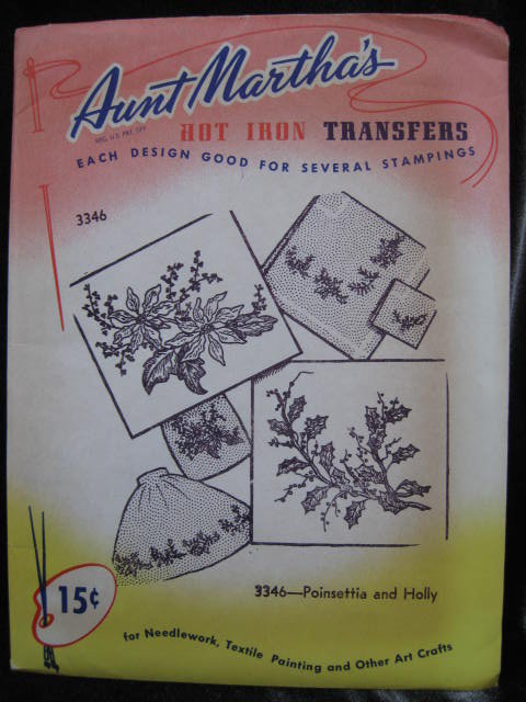 2 Vintage Aunt Martha's 3512 & 3346 Christmas Sewing Transfers