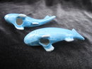 Vintage Aqua Blue Fish Salt & Pepper Shakers