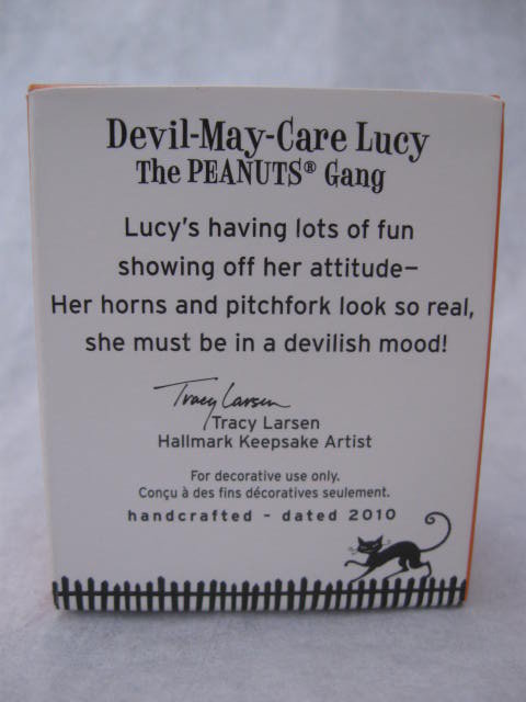 Hallmark 2010 Devil May Care Lucy The Peanuts Gang Halloween Ornament