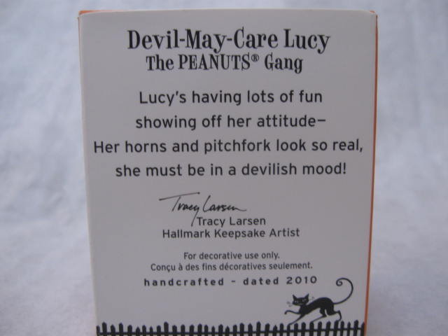 Hallmark 2010 Devil May Care Lucy The Peanuts Gang Halloween Ornament
