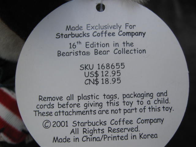 Starbucks 16th Edition Bearista Bear Halloween Scarecrow