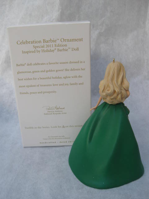 Hallmark 2011 Celebration Barbie 12th In Holiday Barbie Series Christmas Tree Ornament