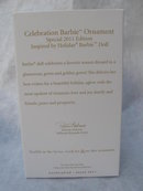Hallmark 2011 Celebration Barbie 12th In Holiday Barbie Series Christmas Tree Ornament