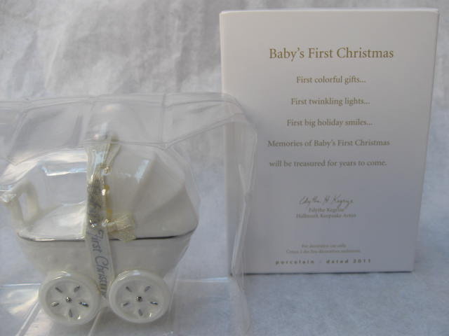 Hallmark 2011 Baby's First Christmas Baby Carriage Christmas Tree Ornament