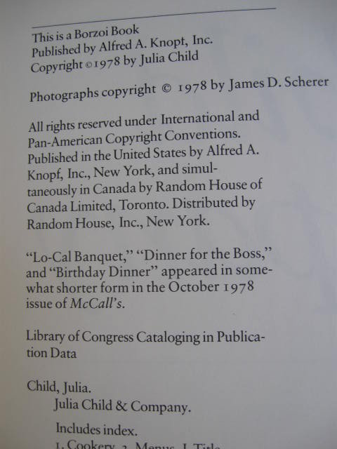 Julia Child & Company Cookbook