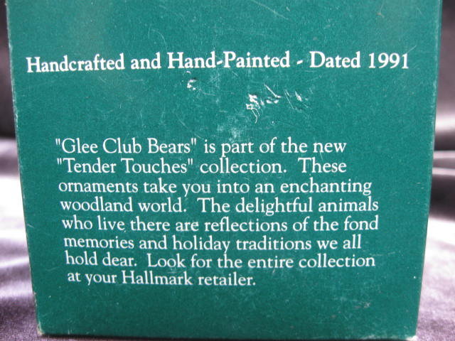 Hallmark 1991 Glee Club Bears Christmas Tree Ornament
