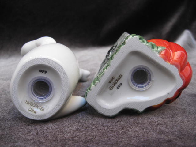 Fitz & Floyd Halloween Ghost & Jack O Lantern Tombstone Salt & Pepper Shakers In Original Box