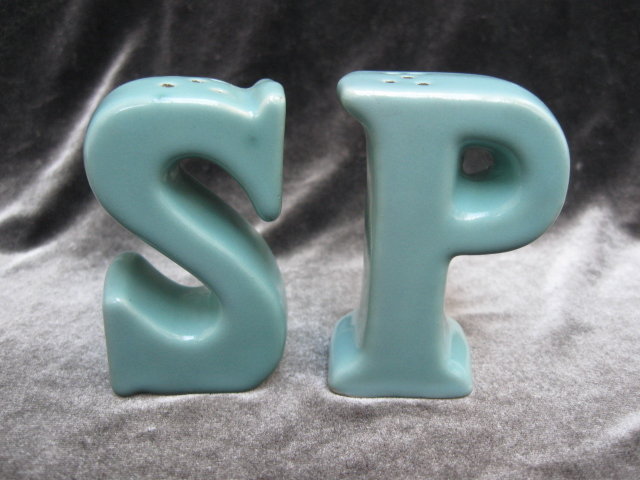 Vintage Letters Letter S & P Salt & Pepper Shakers