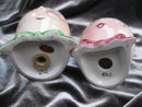 Vintage Egg Man & Woman Sequin Eyes Anthropomorphic Salt & Pepper Shakers