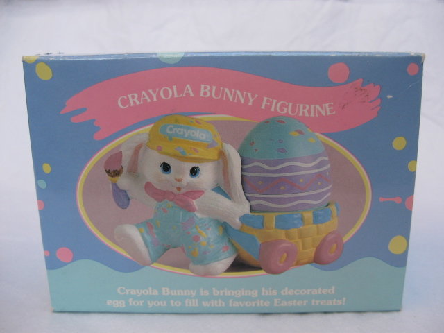 Hallmark 1990 Crayola Bunny Easter Figurine With Easter Egg