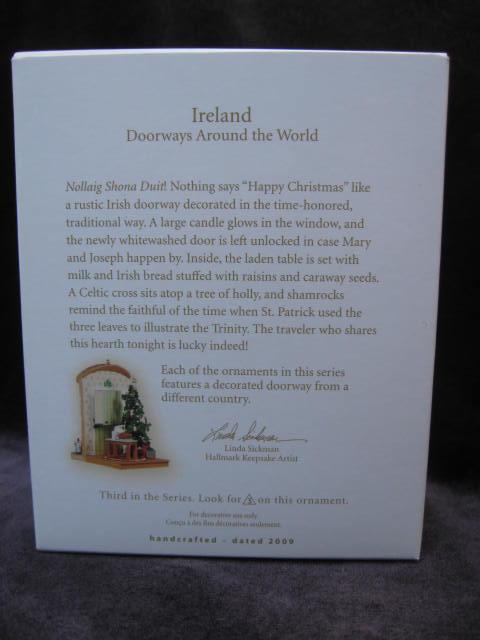 Hallmark 2009 Ireland Doorways Around The World #3 Christmas Tree Ornament