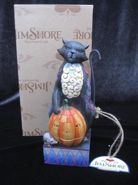 Jim Shore Scaredy Cat Halloween Black Cat Figurine