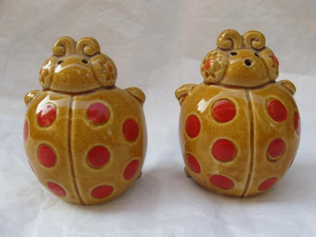 Vintage Ladybug Salt & Pepper Shakers