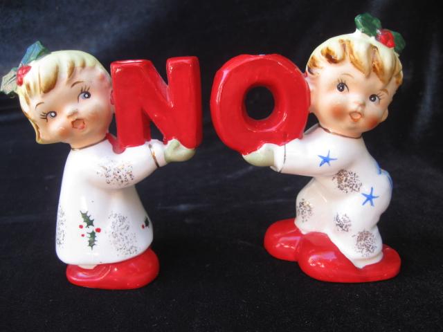 Vintage Napco Pajama Children NOEL Candle Holders In Original Box