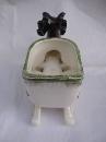 Vintage Reindeer & Sleigh Napco Christmas Planter or Candy Container