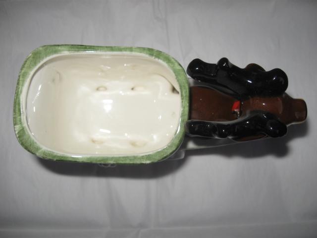 Vintage Reindeer & Sleigh Napco Christmas Planter or Candy Container