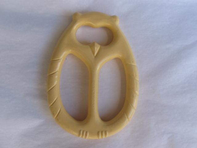Lot of 3 Vintage Baby Toys - 2 Rattlers & 1 Teething Owl