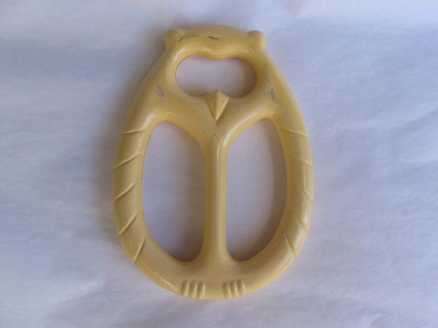 Lot of 3 Vintage Baby Toys - 2 Rattlers & 1 Teething Owl