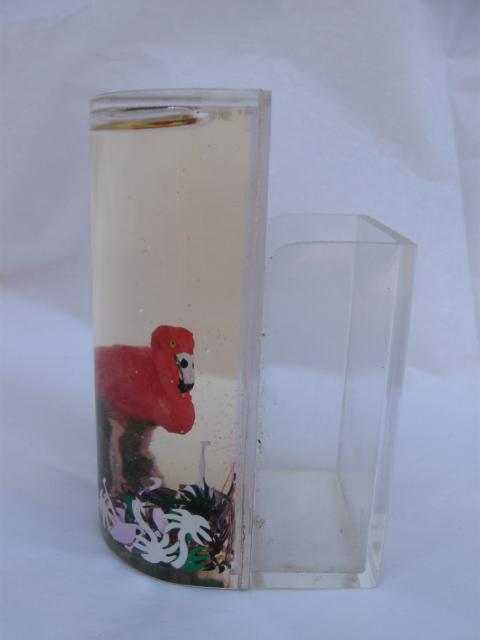 Pink Flamingo Waterglobe Water Globe Pen or Pencil Holder
