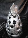 Cast Iron Silver & Black Cat Hanging Candle Holder Garden Figurine Doorstop