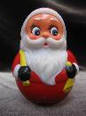 Vintage Roly Poly Hard Plastic Santa Claus Toy