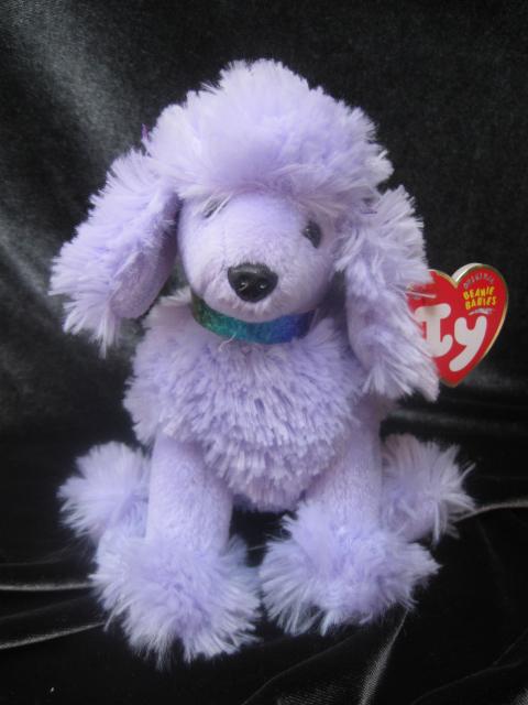 Ty Demure The Purple Poodle Dog Retired Beanie Baby