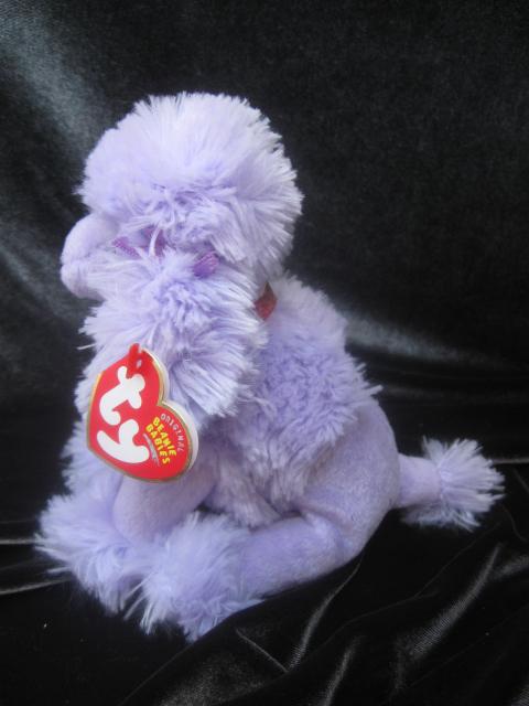 Ty Demure The Purple Poodle Dog Retired Beanie Baby