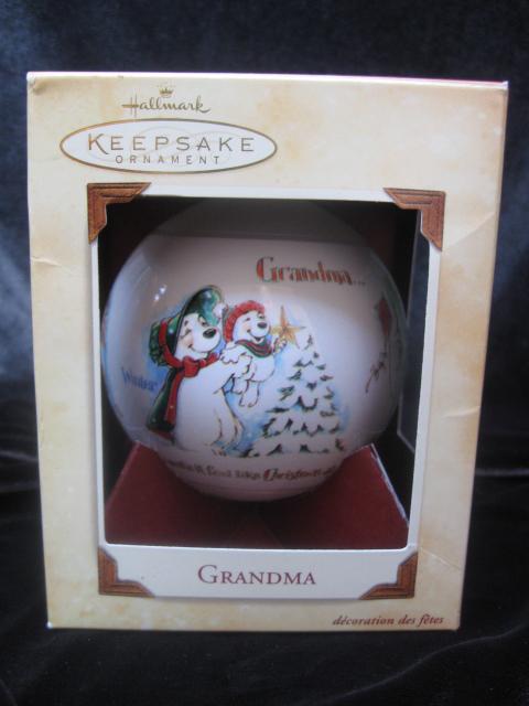 Hallmark 2002 Grandma Glass Christmas Tree Ornament