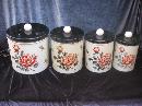 Vintage Shabby Chic Rose Metal Kitchen Or Craft Canisters By Colorware