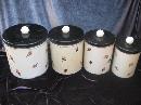Vintage Shabby Chic Rose Metal Kitchen Or Craft Canisters By Colorware
