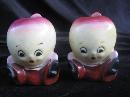 Vintage Anthropomorphic Apple Salt & Pepper Shakers With Original Label