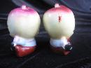 Vintage Anthropomorphic Apple Salt & Pepper Shakers With Original Label