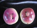 Vintage Anthropomorphic Apple Salt & Pepper Shakers With Original Label