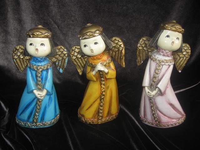 Vintage Paper Mache Singing Angels Set of 3