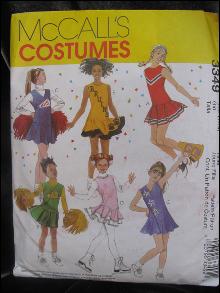 McCall's 3349 Girls' Cheerleader Ice Skating Pom Pom Halloween Costume Sering Pattern