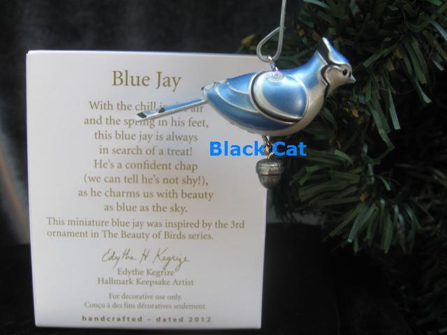Hallmark 2012 Blue Jay Miniature Beauty Of Birds Series Christmas Ornament