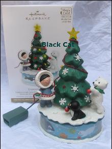 Hallmark 2012 Frosty Friends Trimming The Tree Magic Sound & Lights Christmas Tree Ornament