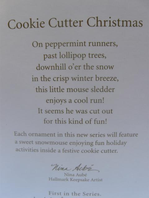 Hallmark 2012 Cookie Cutter Christmas Mouse Ornament 1st In Series