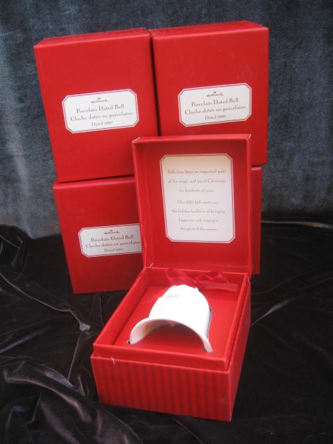 Lot of 5 Hallmark 2007 Porcelain Bell Ornaments