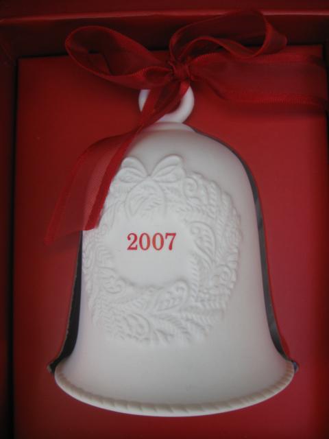 Lot of 5 Hallmark 2007 Porcelain Bell Ornaments