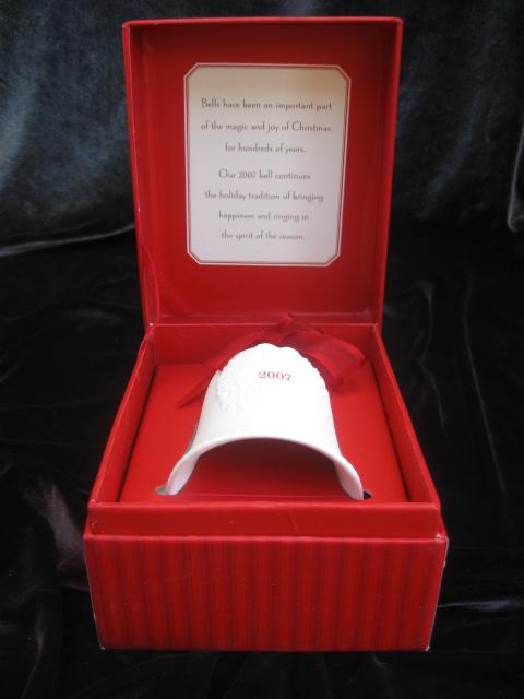 Lot of 5 Hallmark 2007 Porcelain Bell Ornaments
