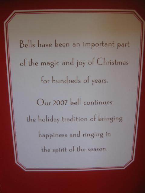 Lot of 5 Hallmark 2007 Porcelain Bell Ornaments