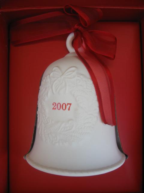 Lot of 4 Hallmark 2007 Porcelain Bell Ornaments