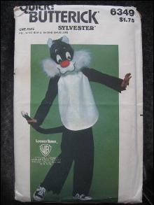 New Vintage Butterick 6349 Sylvester Halloween Costume & Mask Sewing Pattern Children's S M L
