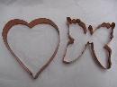 2 Large Copper Cookie Cutters Heart & Monarch Butterfly
