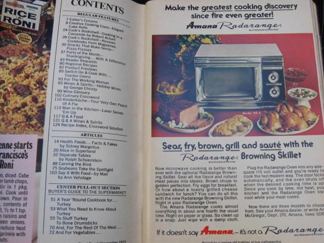 Vintage Good Food November 1973 Recipe Cookbook