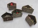 5 Vintage Christmas Putz Mica Ornaments Japan & Germany