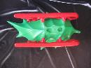 Vintage Atlantic Mold Holly Leaf Christmas Sleigh Candy Dish Or Centerpiece